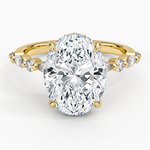 Versailles Hidden Halo Diamond Ring Yellow Gold 18k Oval Engagement Ring