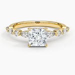 Versailles Hidden Halo Diamond Ring Yellow Gold 18k Princess Engagement Ring