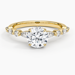 Versailles Hidden Halo Diamond Ring Yellow Gold 18k Round Engagement Ring
