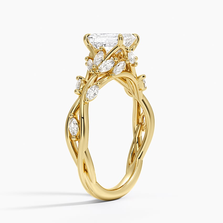 Secret Garden Diamond Ring (1/2 ct. tw.) Yellow Gold 18k Emerald Engagement Ring