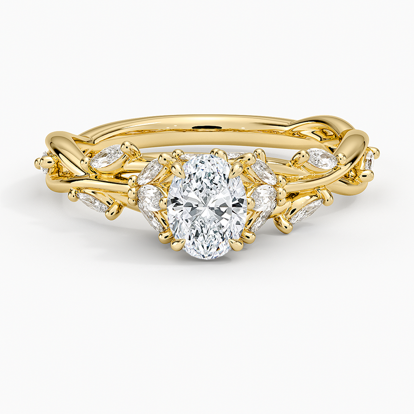 Secret Garden Diamond Ring (1/2 ct. tw.) Yellow Gold 18k Oval Engagement Ring