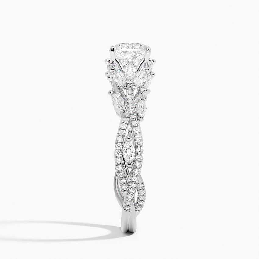 Luxe Secret Garden Diamond Ring (3/4 ct. tw.) Platinum Cushion Engagement Ring