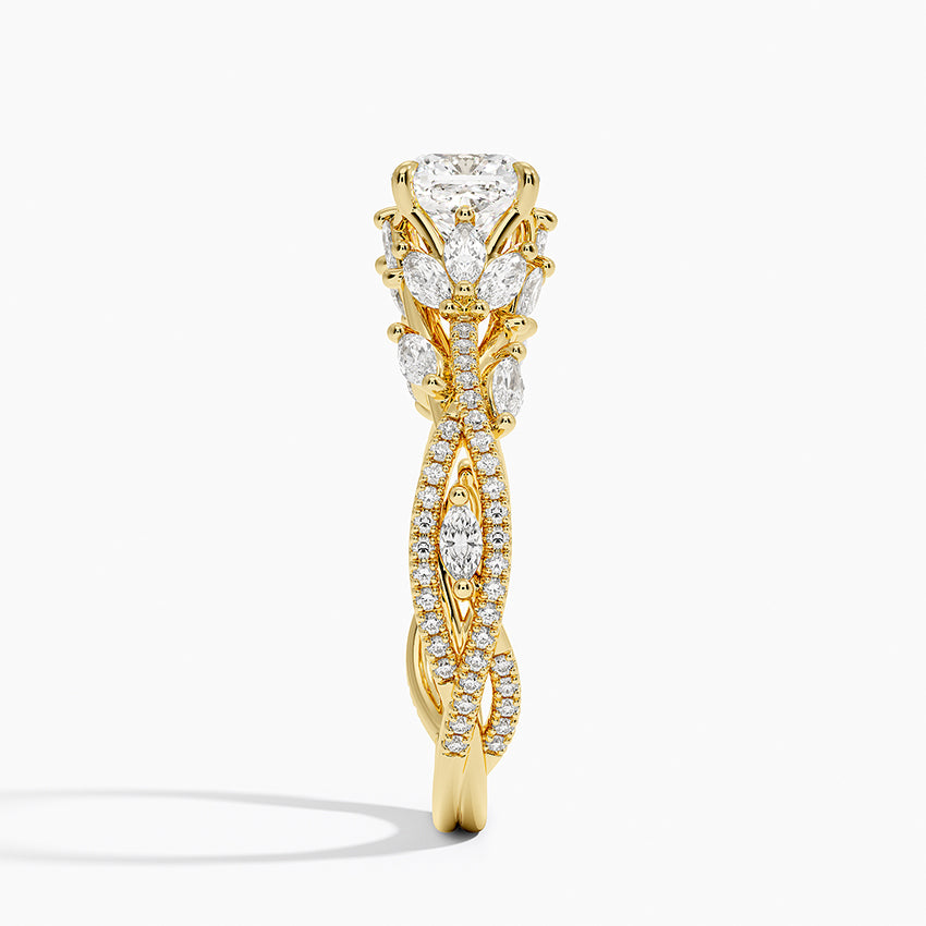 Luxe Secret Garden Diamond Ring (3/4 ct. tw.) Yellow Gold 18k Cushion Engagement Ring