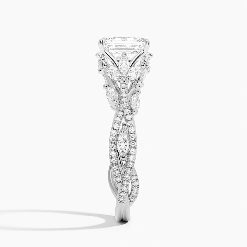 Luxe Secret Garden Diamond Ring (3/4 ct. tw.) Platinum Emerald Engagement Ring