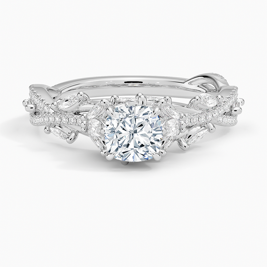 Luxe Secret Garden Diamond Ring (3/4 ct. tw.) Platinum Cushion Engagement Ring