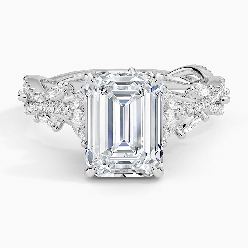 Luxe Secret Garden Diamond Ring (3/4 ct. tw.) Platinum Emerald Engagement Ring