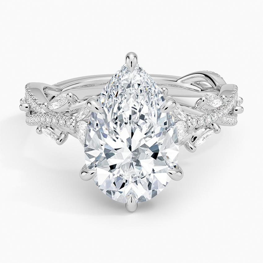 Luxe Secret Garden Diamond Ring (3/4 ct. tw.) Platinum Pear Engagement Ring