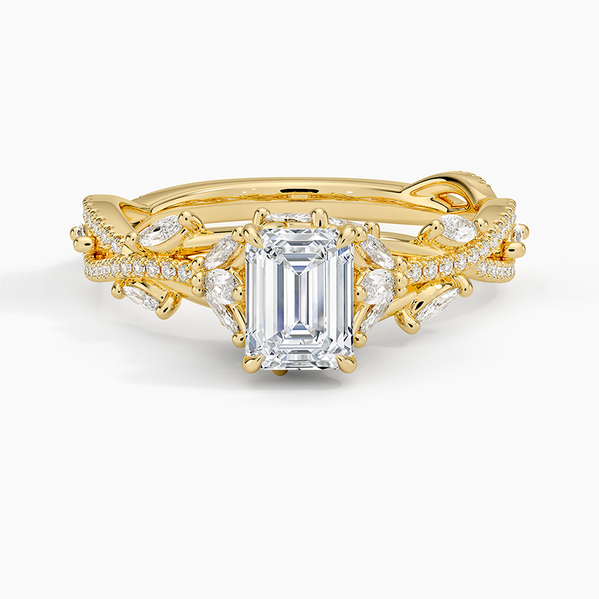 Luxe Secret Garden Diamond Ring (3/4 ct. tw.) Yellow Gold 18k Emerald Engagement Ring