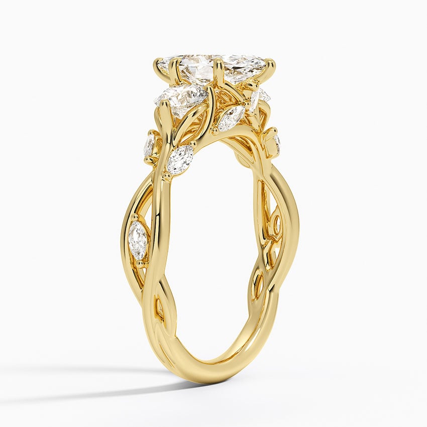 Secret Garden Three Stone Diamond Ring (3/4 ct. tw.) Yellow Gold 18k Marquise Engagement Ring