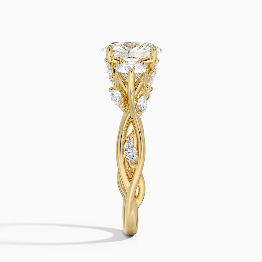 Secret Garden Three Stone Diamond Ring (3/4 ct. tw.) Yellow Gold 18k Oval Engagement Ring