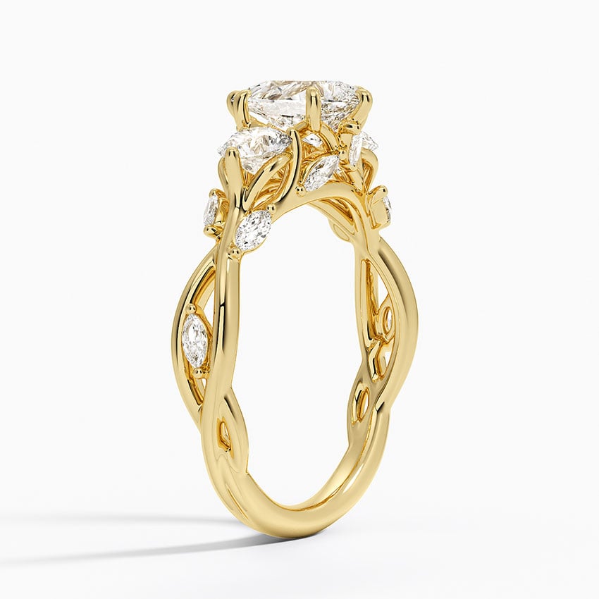 Secret Garden Three Stone Diamond Ring (3/4 ct. tw.) Yellow Gold 18k Pear Engagement Ring