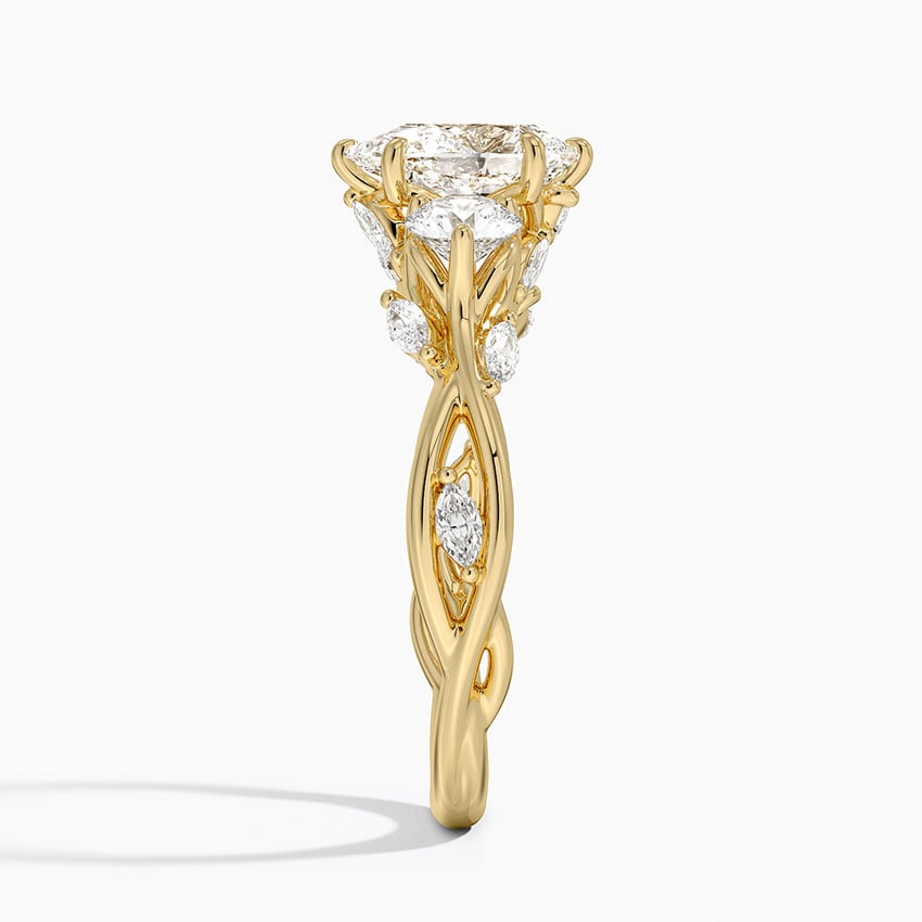 Secret Garden Three Stone Diamond Ring (3/4 ct. tw.) Yellow Gold 18k Pear Engagement Ring