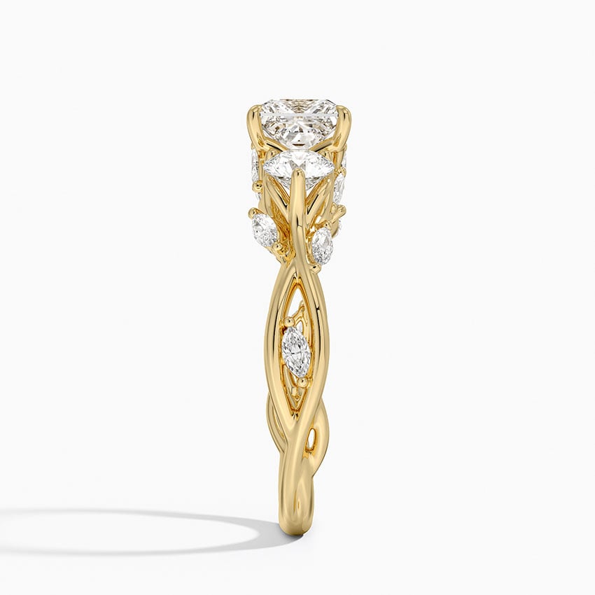 Secret Garden Three Stone Diamond Ring (3/4 ct. tw.) Yellow Gold 18k Princess Engagement Ring