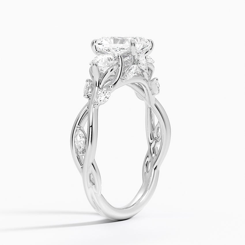 Secret Garden Three Stone Diamond Ring (3/4 ct. tw.) Platinum Radiant Engagement Ring