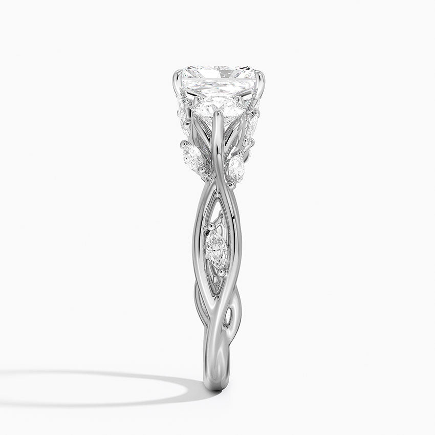 Secret Garden Three Stone Diamond Ring (3/4 ct. tw.) Platinum Radiant Engagement Ring