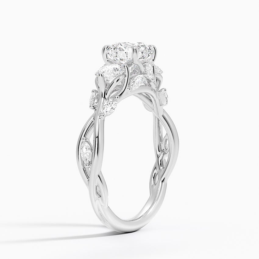Secret Garden Three Stone Diamond Ring (3/4 ct. tw.) Platinum Round Engagement Ring