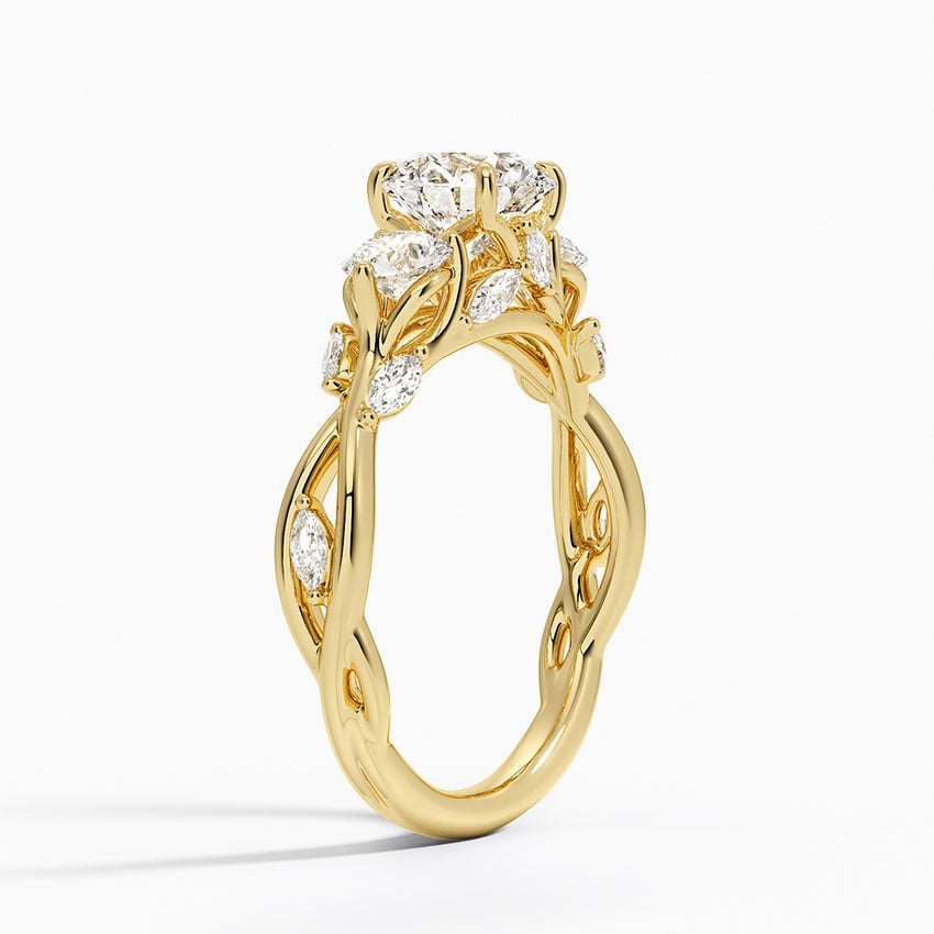 Secret Garden Three Stone Diamond Ring (3/4 ct. tw.) Yellow Gold 18k Round Engagement Ring