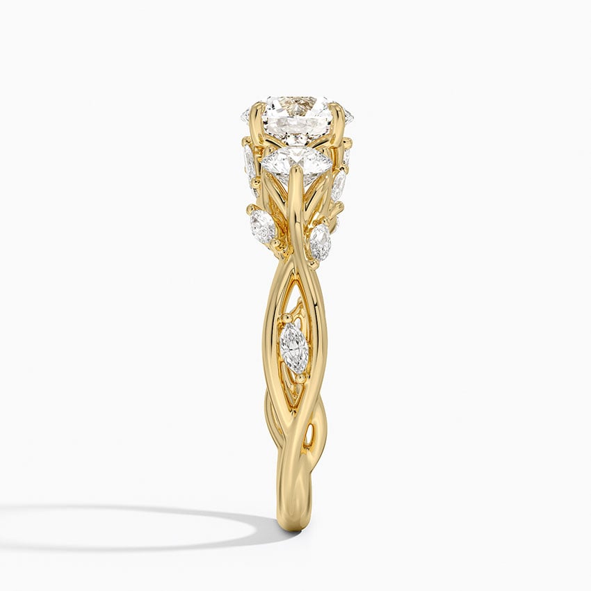 Secret Garden Three Stone Diamond Ring (3/4 ct. tw.) Yellow Gold 18k Round Engagement Ring