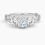 Secret Garden Three Stone Diamond Ring (3/4 ct. tw.) Platinum Cushion Engagement Ring