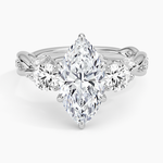 Secret Garden Three Stone Diamond Ring (3/4 ct. tw.) Platinum Marquise Engagement Ring