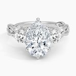 Secret Garden Three Stone Diamond Ring (3/4 ct. tw.) Platinum Pear Engagement Ring