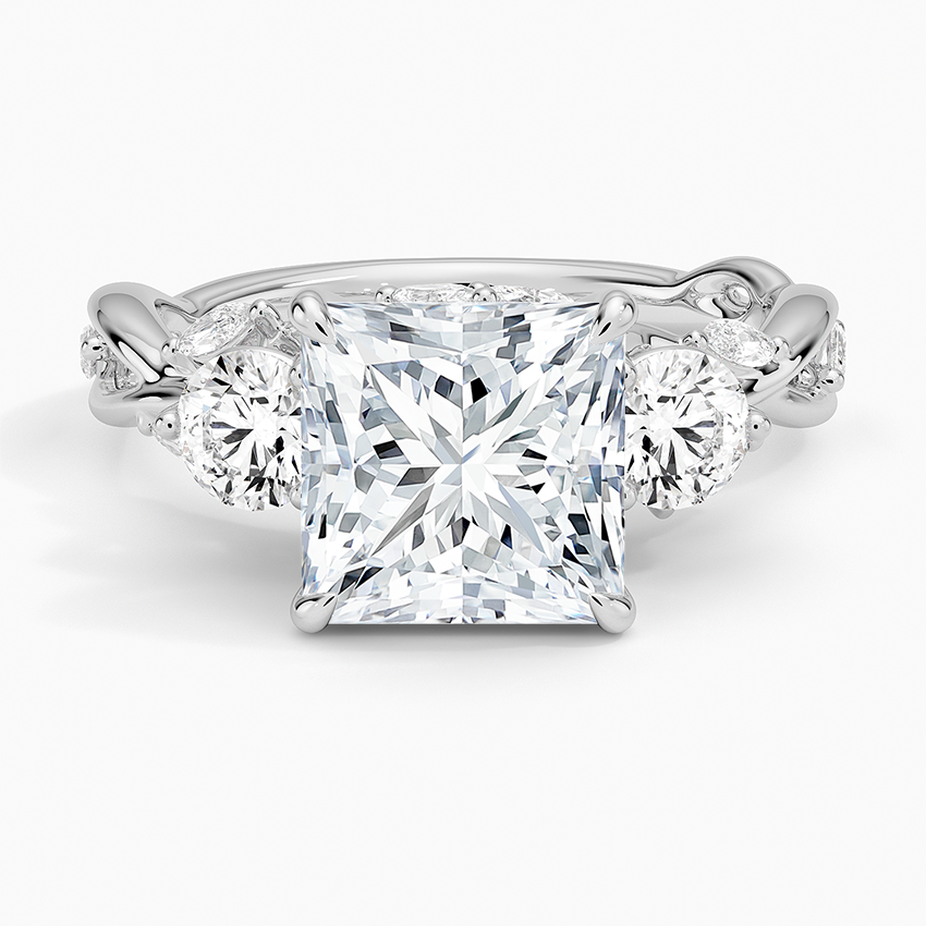 Secret Garden Three Stone Diamond Ring (3/4 ct. tw.) Platinum Princess Engagement Ring
