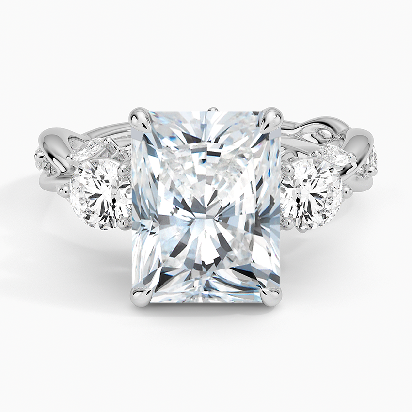 Secret Garden Three Stone Diamond Ring (3/4 ct. tw.) Platinum Radiant Engagement Ring