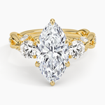 Secret Garden Three Stone Diamond Ring (3/4 ct. tw.) Yellow Gold 18k Marquise Engagement Ring