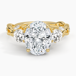 Secret Garden Three Stone Diamond Ring (3/4 ct. tw.) Yellow Gold 18k Oval Engagement Ring