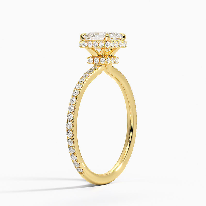 Gala Diamond Ring Yellow Gold 18k Asscher Engagement Ring
