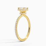 Gala Diamond Ring Yellow Gold 18k Asscher Engagement Ring