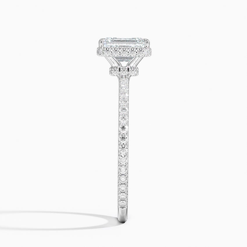 Gala Diamond Ring Platinum Emerald Engagement Ring