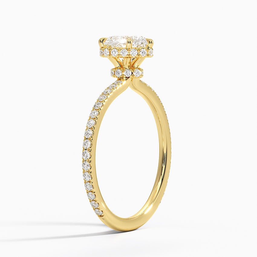 Gala Diamond Ring Yellow Gold 18k Heart Engagement Ring