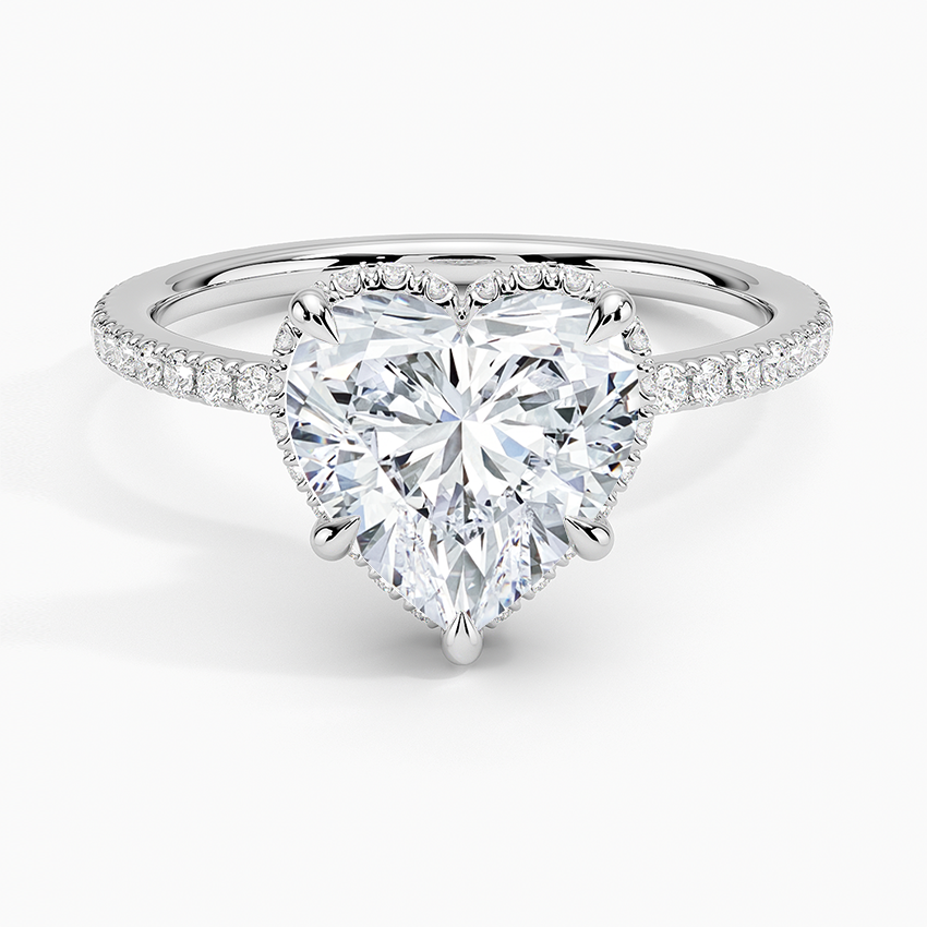 Gala Diamond Ring Platinum Heart Engagement Ring