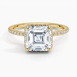 Gala Diamond Ring Yellow Gold 18k Asscher Engagement Ring