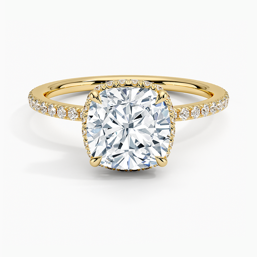 Gala Diamond Ring Yellow Gold 18k Cushion Engagement Ring