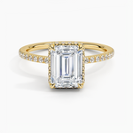 Gala Diamond Ring Yellow Gold 18k Emerald Engagement Ring