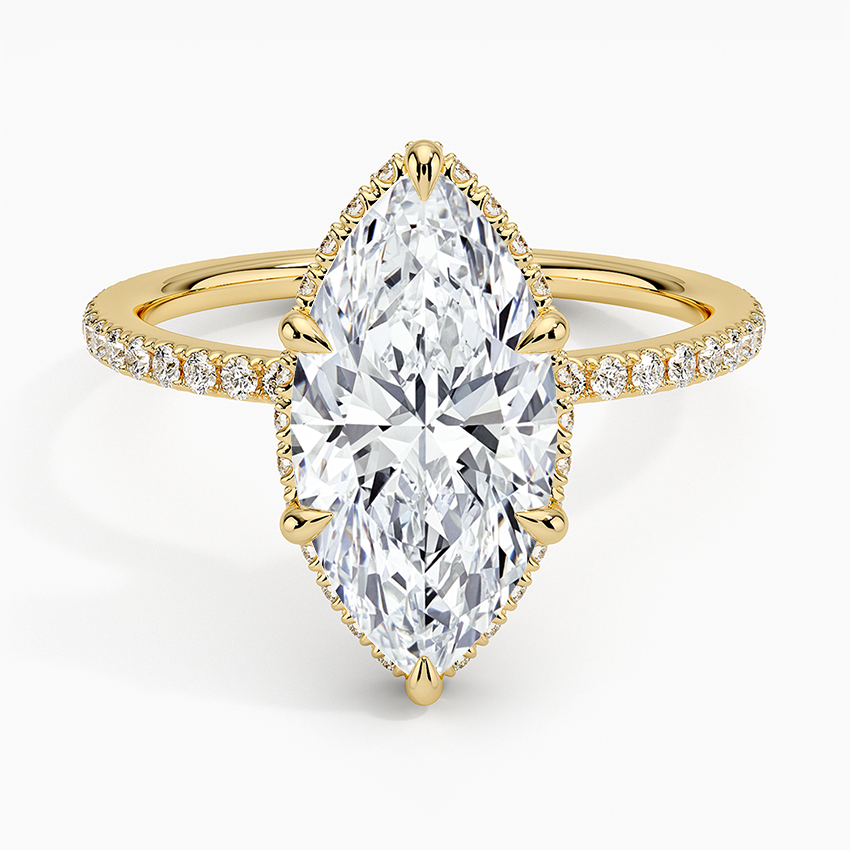 Gala Diamond Ring Yellow Gold 18k Marquise Engagement Ring