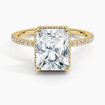 Gala Diamond Ring Yellow Gold 18k Radiant Engagement Ring