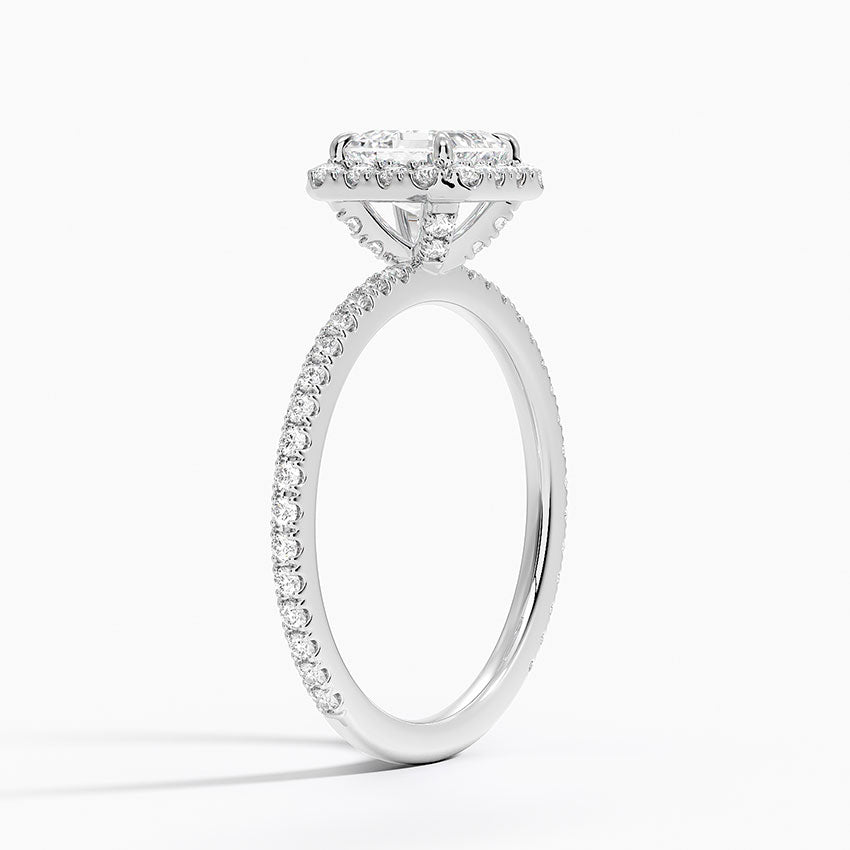 Waverly Halo Diamond Ring (1/2 ct. tw.) Platinum Asscher Engagement Ring