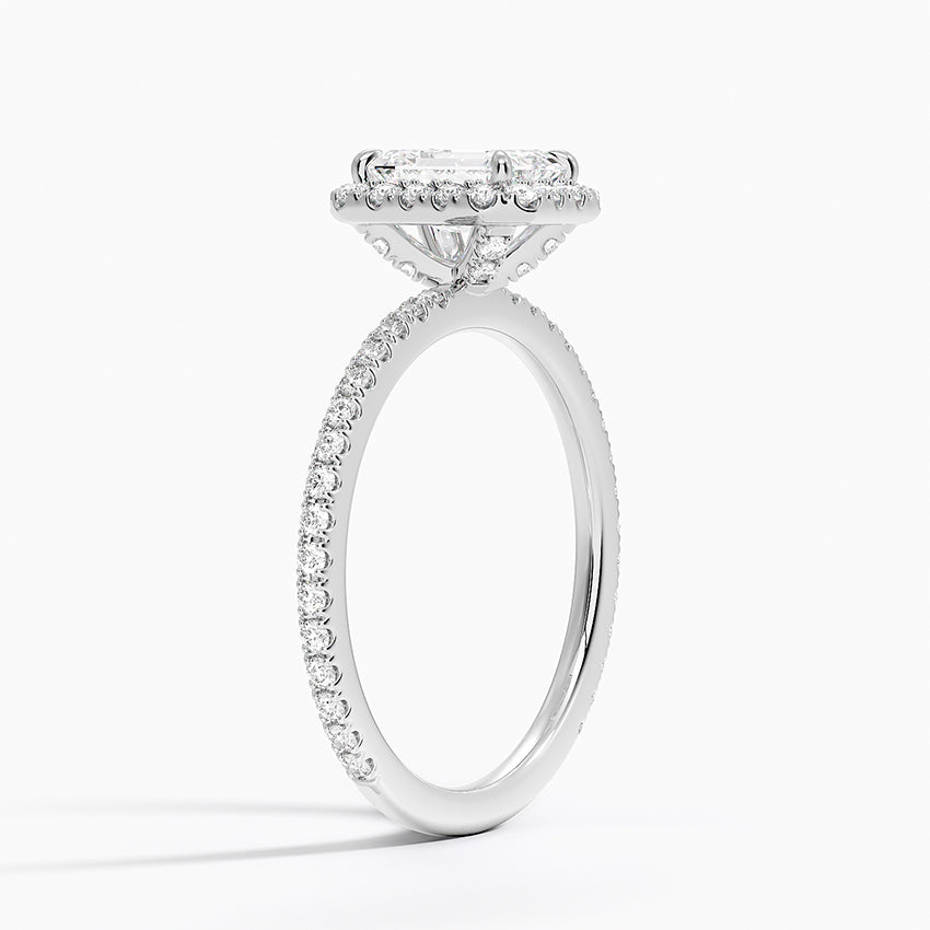 Waverly Halo Diamond Ring (1/2 ct. tw.) Platinum Emerald Engagement Ring