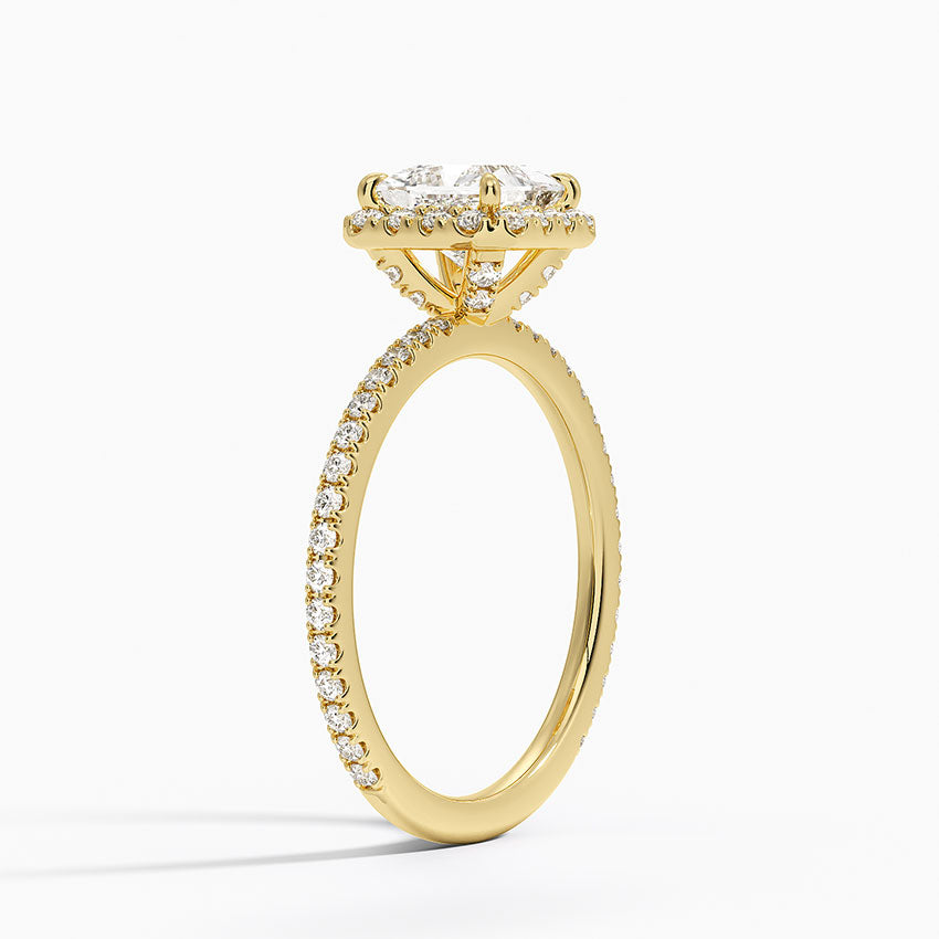 Waverly Halo Diamond Ring (1/2 ct. tw.) Yellow Gold 18k Princess Engagement Ring