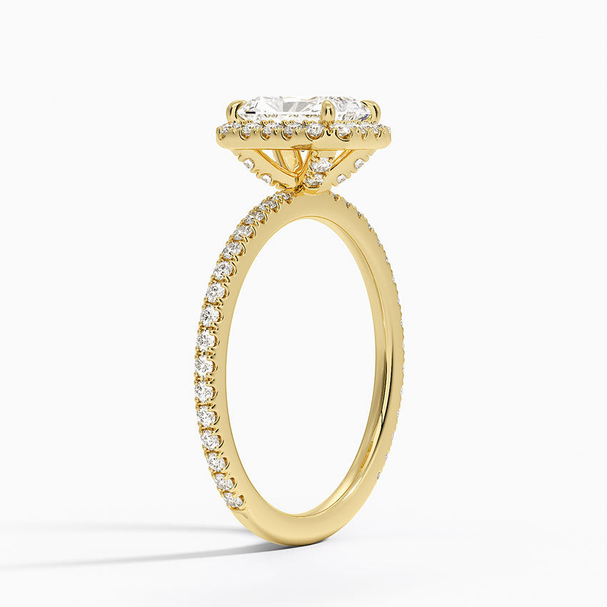 Waverly Halo Diamond Ring (1/2 ct. tw.) Yellow Gold 18k Radiant Engagement Ring