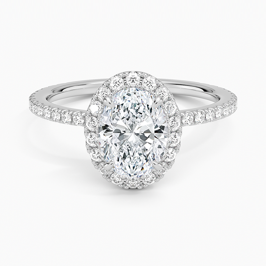 Waverly Halo Diamond Ring (1/2 ct. tw.) Platinum Oval Engagement Ring