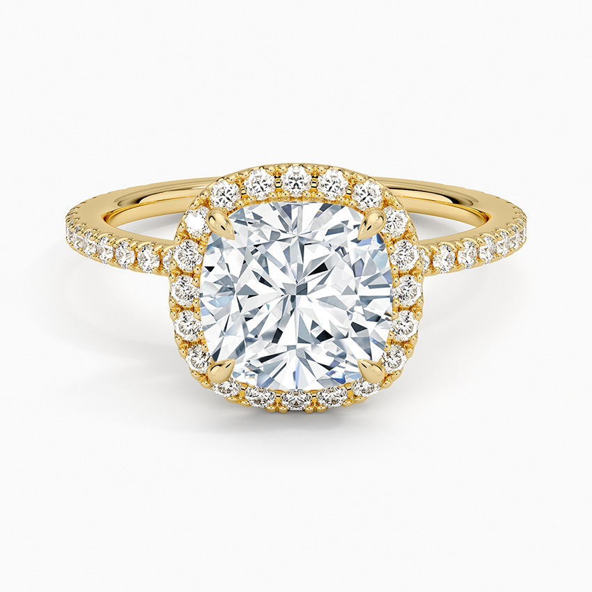 Waverly Halo Diamond Ring (1/2 ct. tw.) Yellow Gold 18k Cushion Engagement Ring