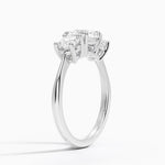 Luxe Selene Three Stone Diamond Ring (2/3 ct. tw.) Platinum Cushion Engagement Ring