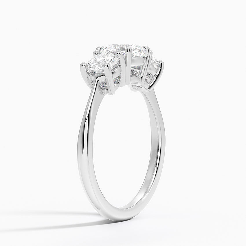 Luxe Selene Three Stone Diamond Ring (2/3 ct. tw.) Platinum Cushion Engagement Ring