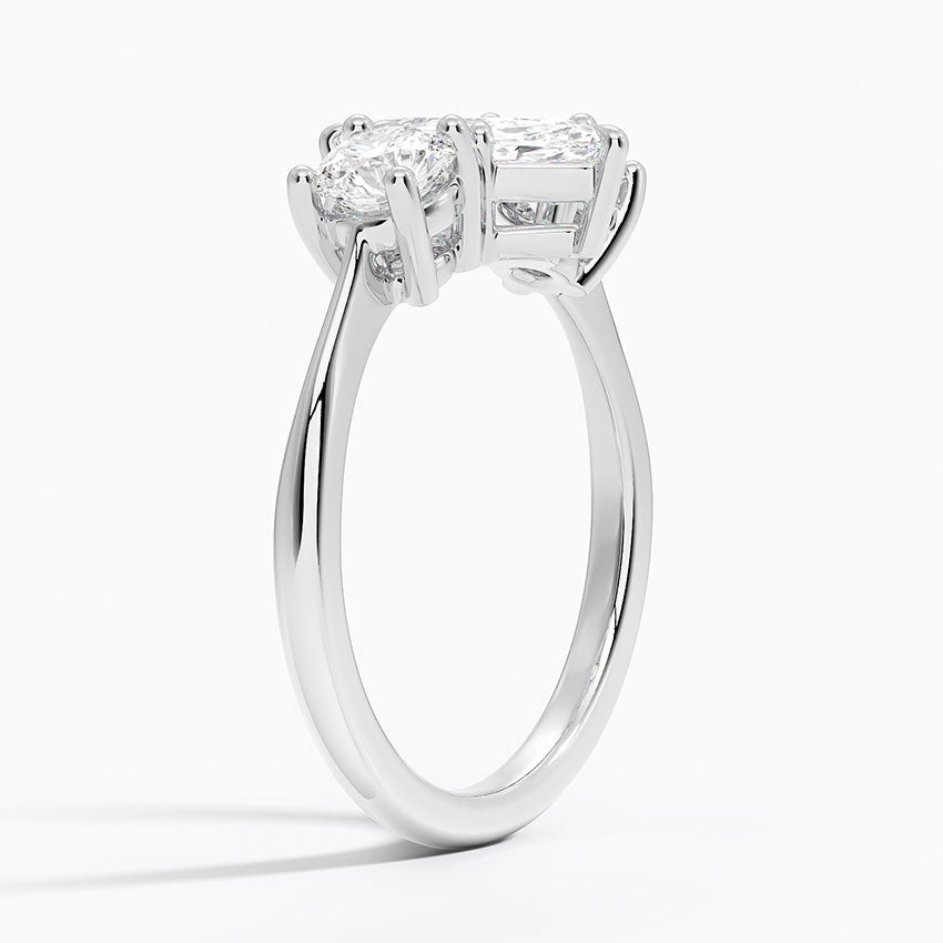 Luxe Selene Three Stone Diamond Ring (2/3 ct. tw.) Platinum Marquise Engagement Ring