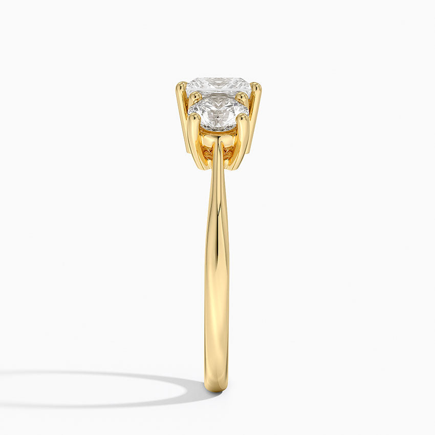 Luxe Selene Three Stone Diamond Ring (2/3 ct. tw.) Yellow Gold 18k Princess Engagement Ring