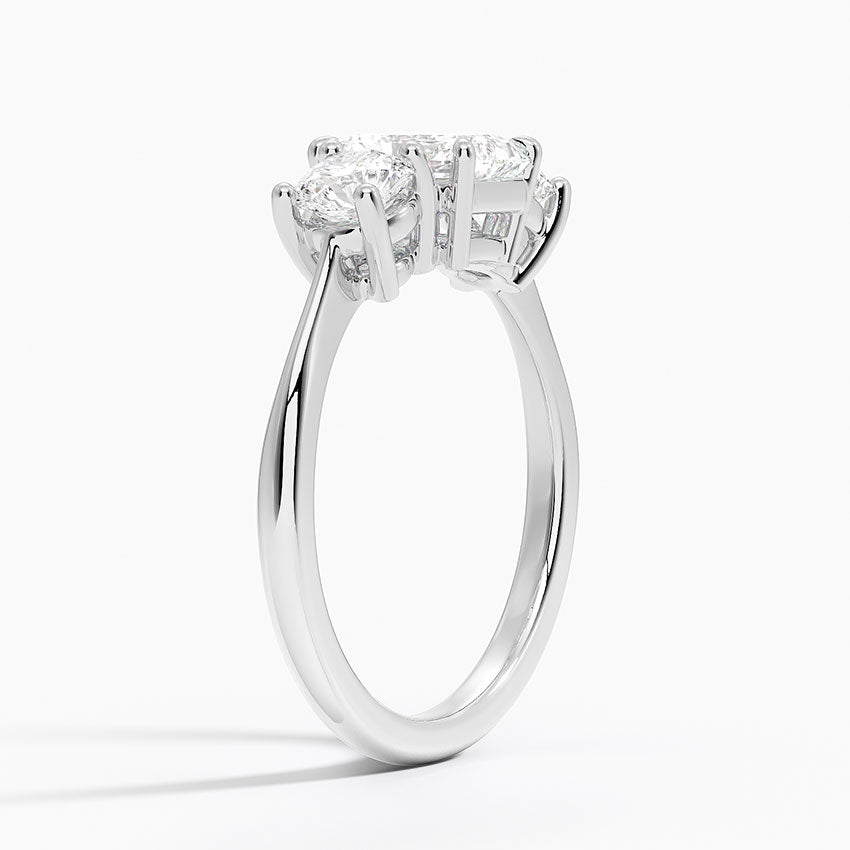 Luxe Selene Three Stone Diamond Ring (2/3 ct. tw.) Platinum Radiant Engagement Ring